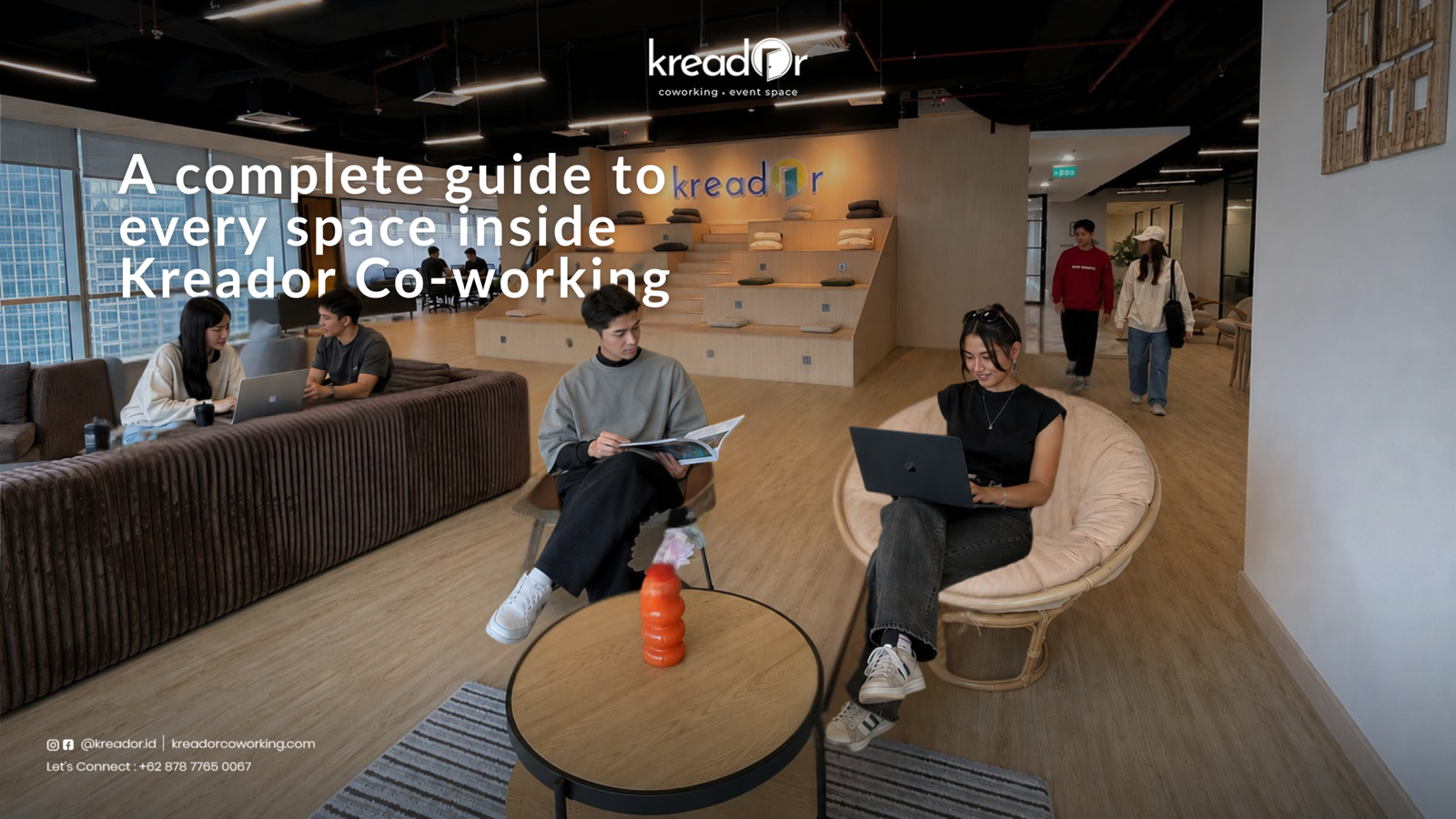 Modern workspaces inside Kreador Coworking Space in Mega Kuningan Jakarta